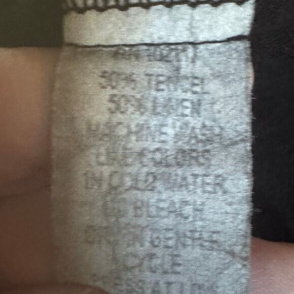 GERTIES Black Tencel/Linen Blend Topper Coat - Size M, Made in USA lagenlook - Picture 8 of 9